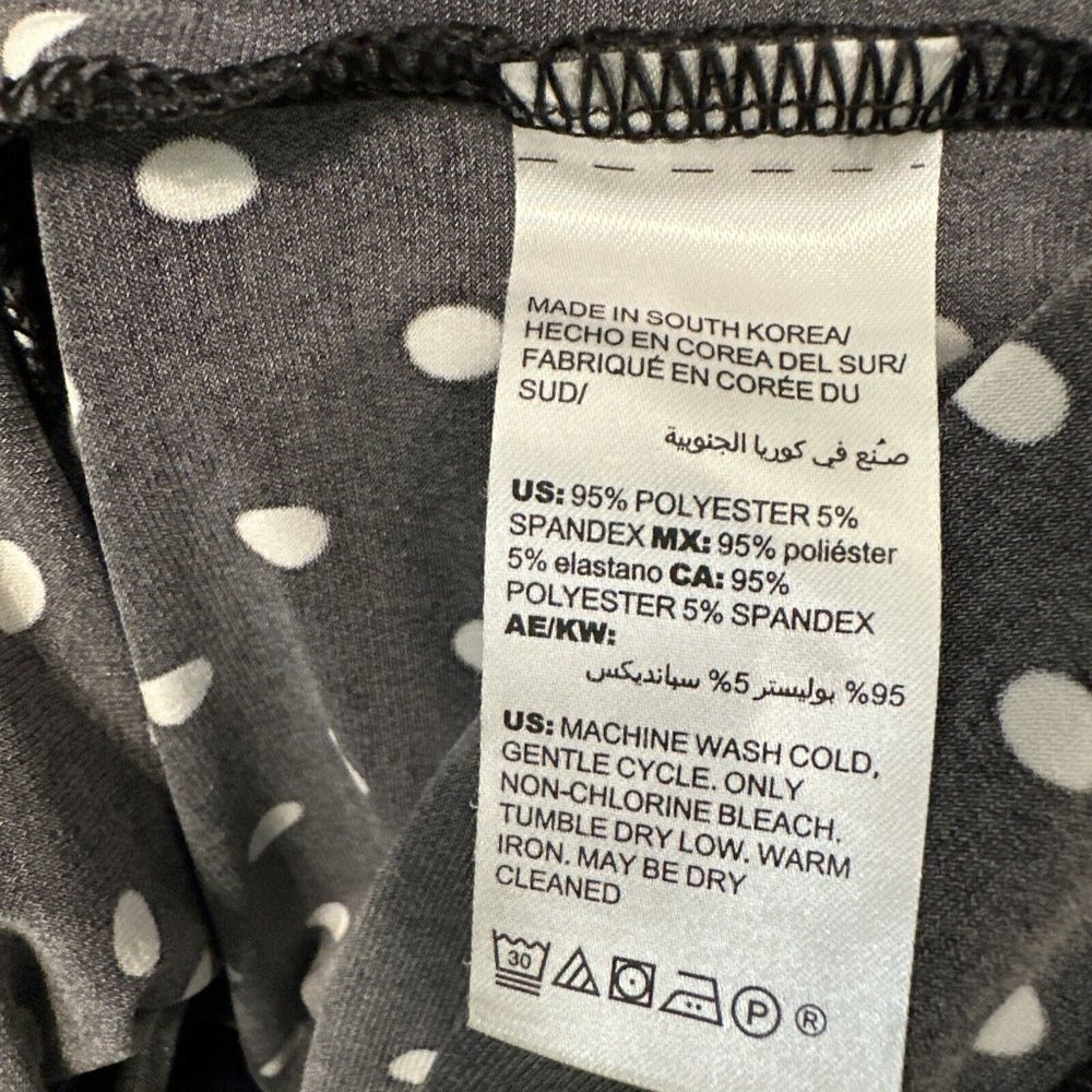 Chico’s 2  Dot-Mix Side-Tie Top Size Large Polka Dot Blouse Top Stretch - Picture 9 of 9